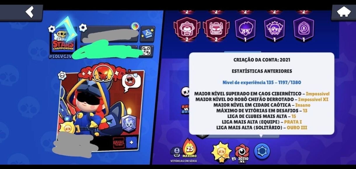 Conta Brawl Stars 100k troféus
