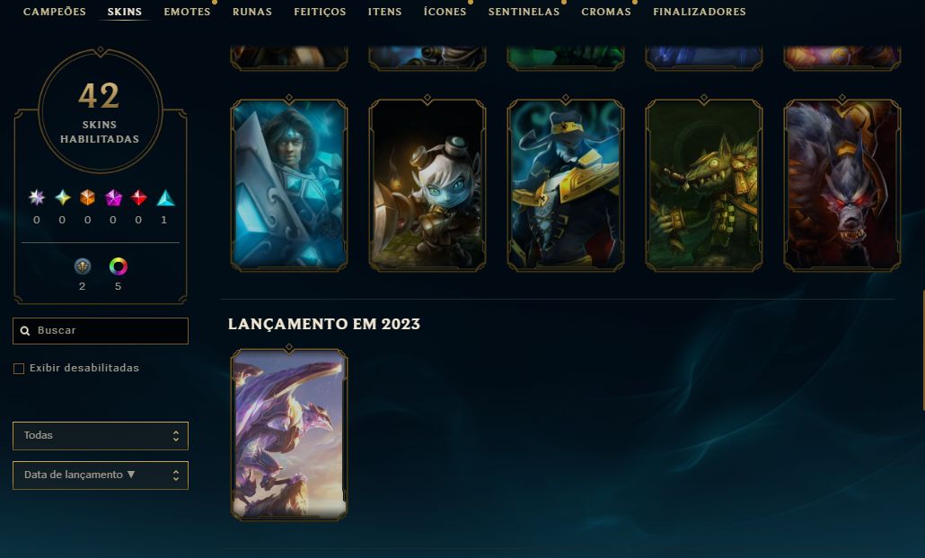 [Entrega Automática] Conta Lol Platina, Upada À Mão, 42 Skins, 7K Ea, 100%Segura