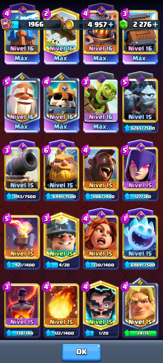 CONTA CLASH ROYALE | 13.000 TROFÉUS | 21 CARTAS NÍVEL 16 | 25 EVOS |