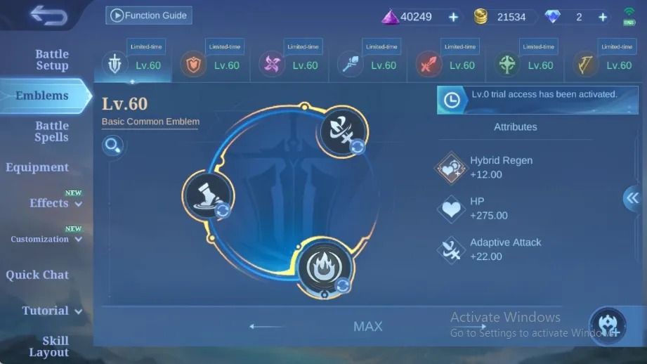 CONTA COM MUITAS SKINS - FULL EMBLEMAS