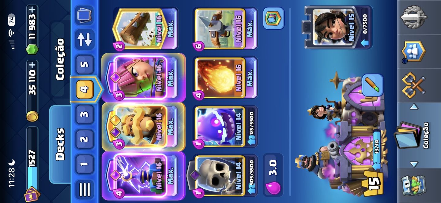 CONTA DE CLASH ROYALE COM MUITAS EVOLUTIVAS, TODAS AS CARTAS DO GAME