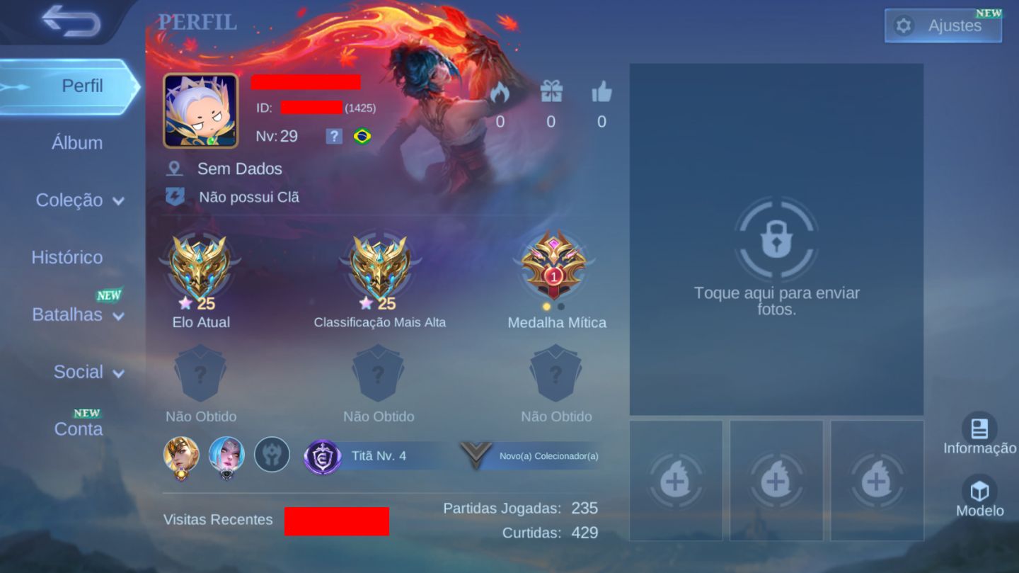 CONTA MOBILE LEGENDS HONRA MÍTICA