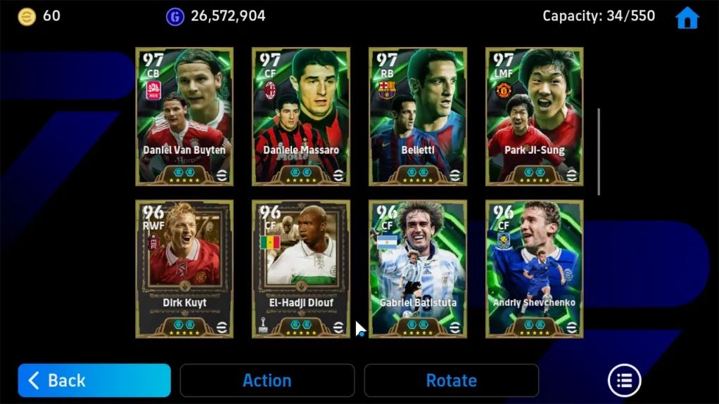 CONTA EFOOTBALL 3204 FC | PLANTEL EPIC | 34 EPICOS | BECKENBAUER & RIJKAARD