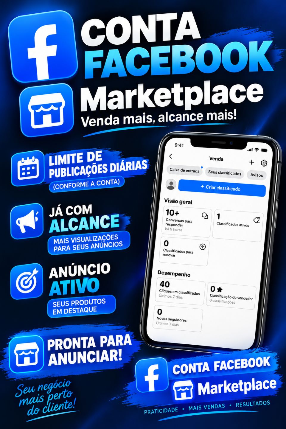 CONTAS FACEBOOK MKT PLC COM LIMITE DIARIO