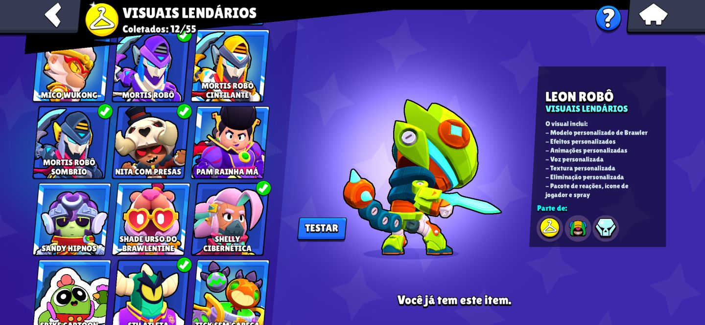 CONTA DE BRAWL STARS RECHEADA DE SKINS E MUITO UPADA!