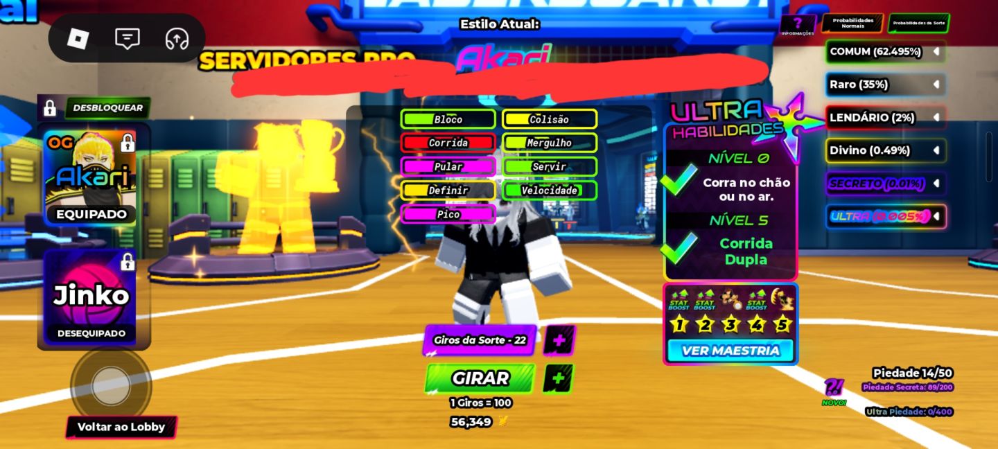 Contas de volleyball legends ultras/secretos