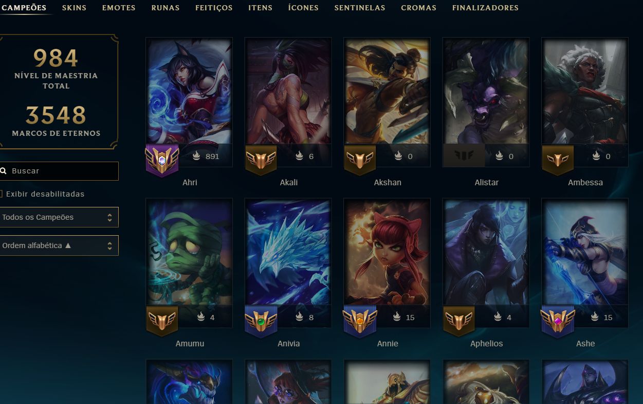 CONTA LEAGUE OF LEGENDS COM 300+ SKINS
