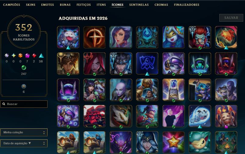 Conta LoL 400 skins, plat 4