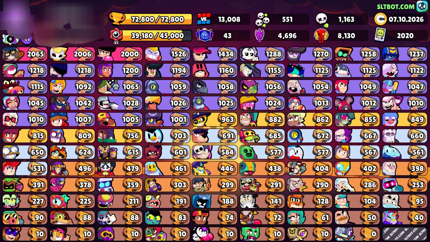 Conta de brawl star 72K troféus 107/107 brawlers 87 Level 11 baita oportunidade