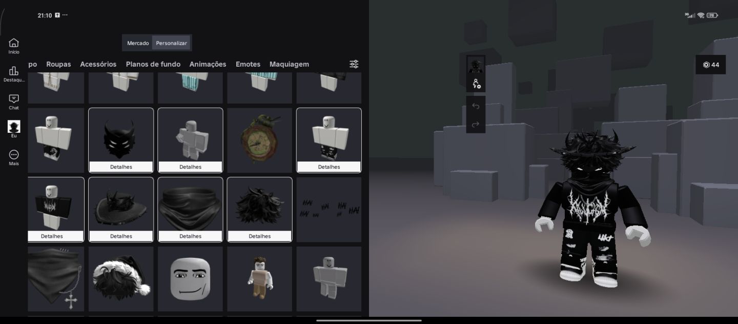 Conta de Roblox tem muitas skin de robux