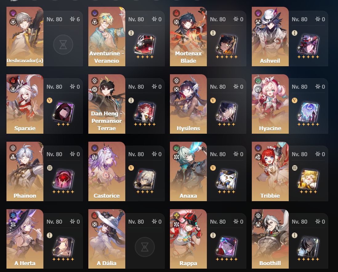 Conta Honkai Star Rail com 37 T5 + 3 Moedas de Troca