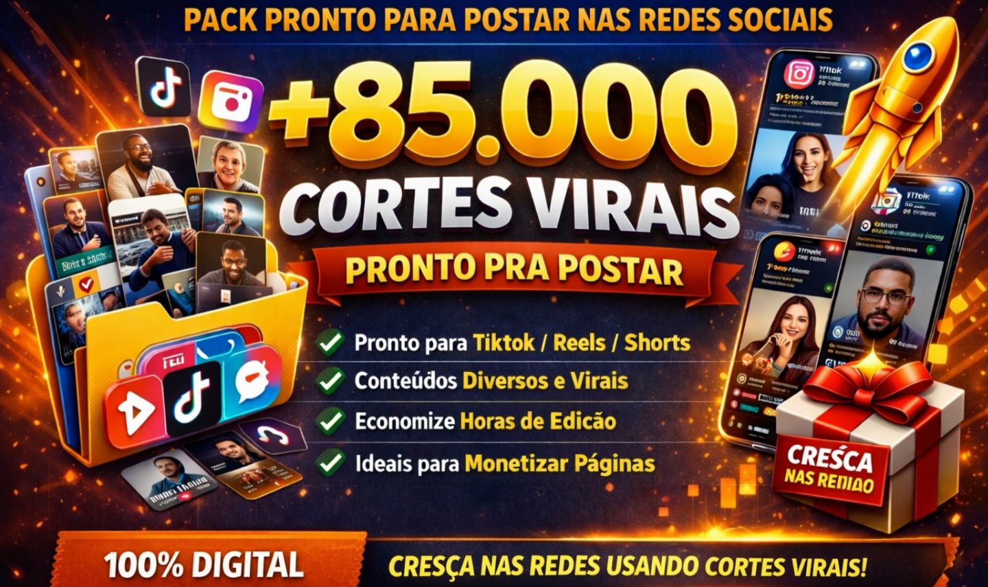 PACK (+85K) CORTES VIRAIS PRONTO PARA POSTAR NAS REDES SOCIAIS!