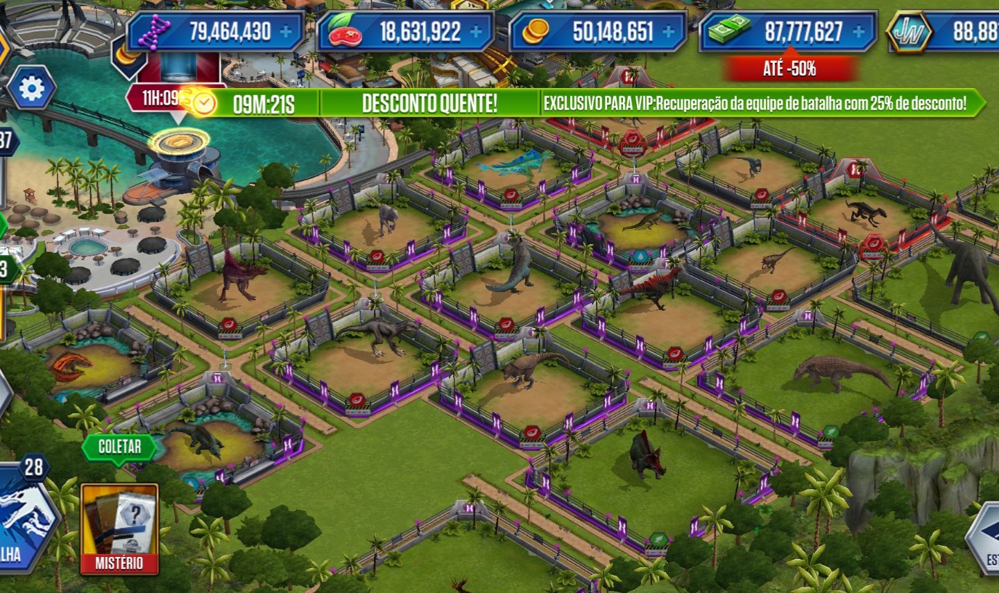 CONTA JURASSIC WORLD THE GAME TOP