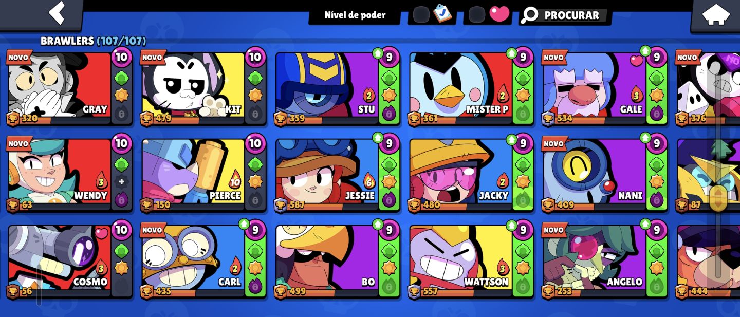 Brawl stars conta antiga todos os brawlers quase full