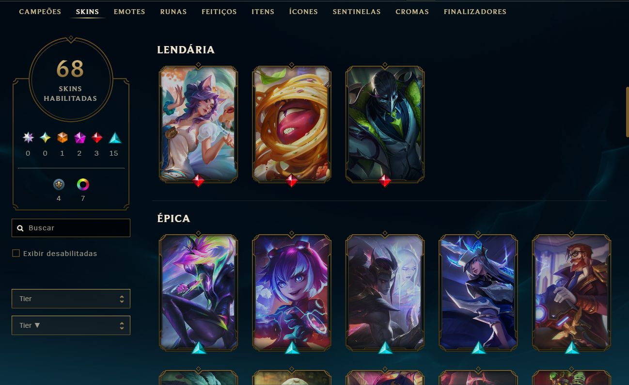 CONTA LOL SKIN ULTIMATE SERAPHINE KDA FIZZ DOGUINHO PRES ORIANNA LENDA ASCENDIDA