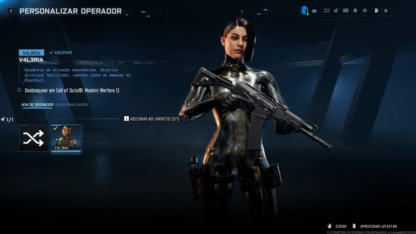 CONTA WARZONE SKIN V4L3RIA ENTRE OUTRAS