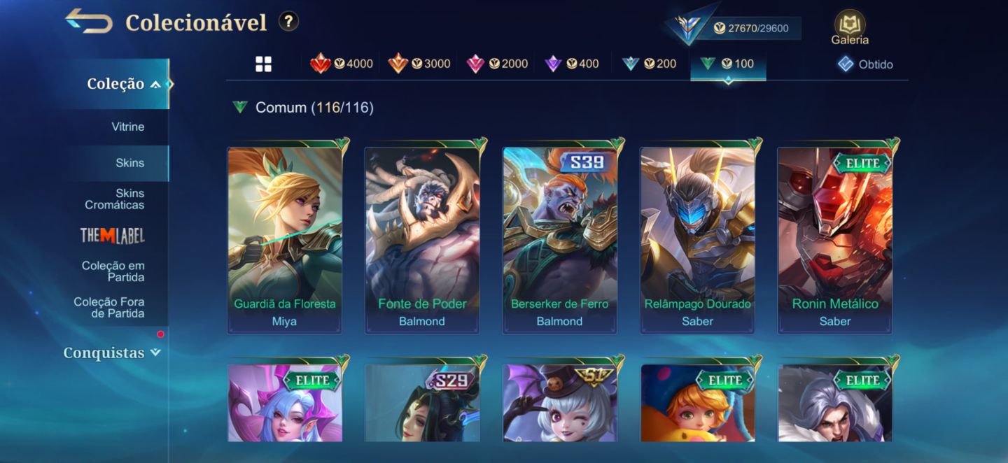 Conta Mobile Legends Com 163 Skins Especialista IV