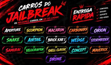 CARROS E DRIFTS JAILBREAK | LIMITED | ENTREGA RÁPIDA