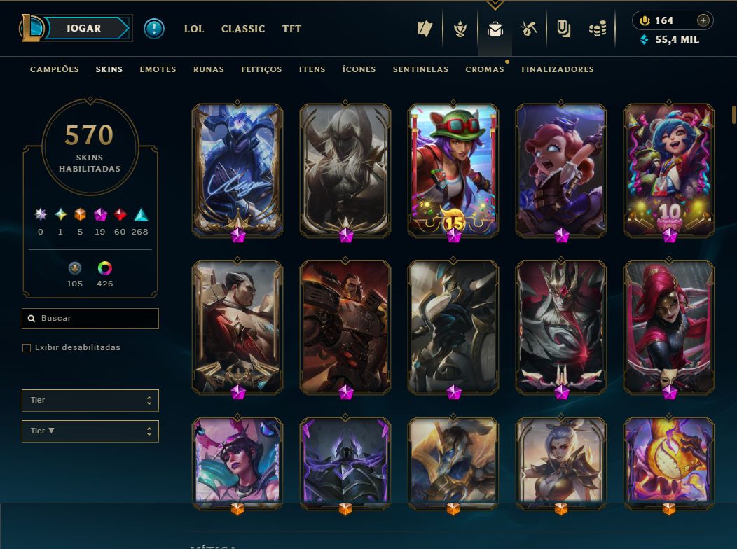 CONTA DO LEAGUE OF LEGENDS/LOL MESTRE COM MUITAS SKINS