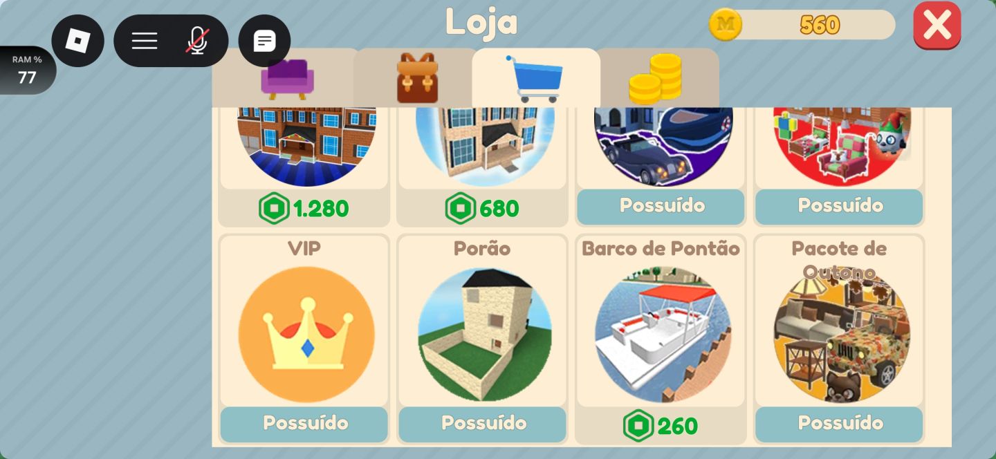 Conta de Roblox (Brookhaven, pizza place, bloxburg)