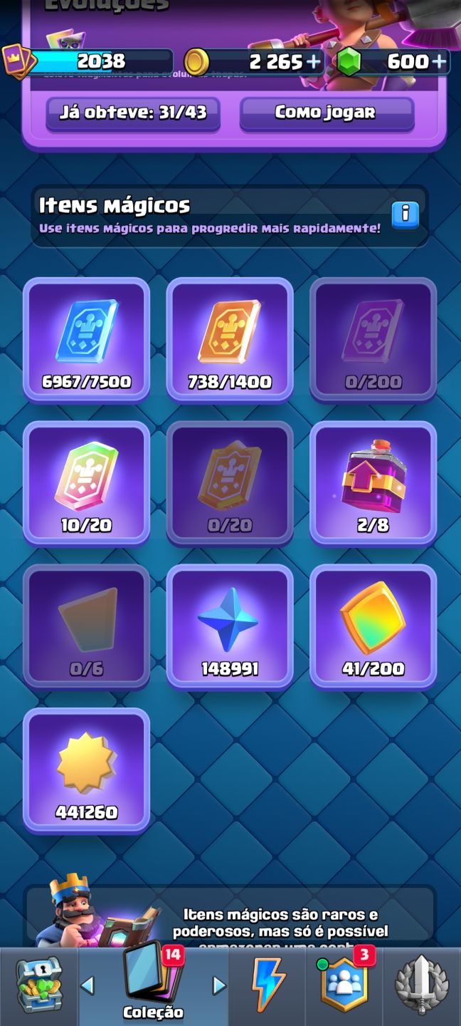 Conta lvl 16 clash royale medalha 10 anos quase full
