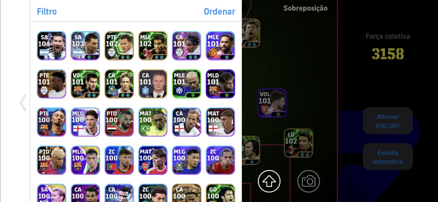 Conta eFootball TOP com Força Coletiva 3158 e Lendas como o novo Marcelo!