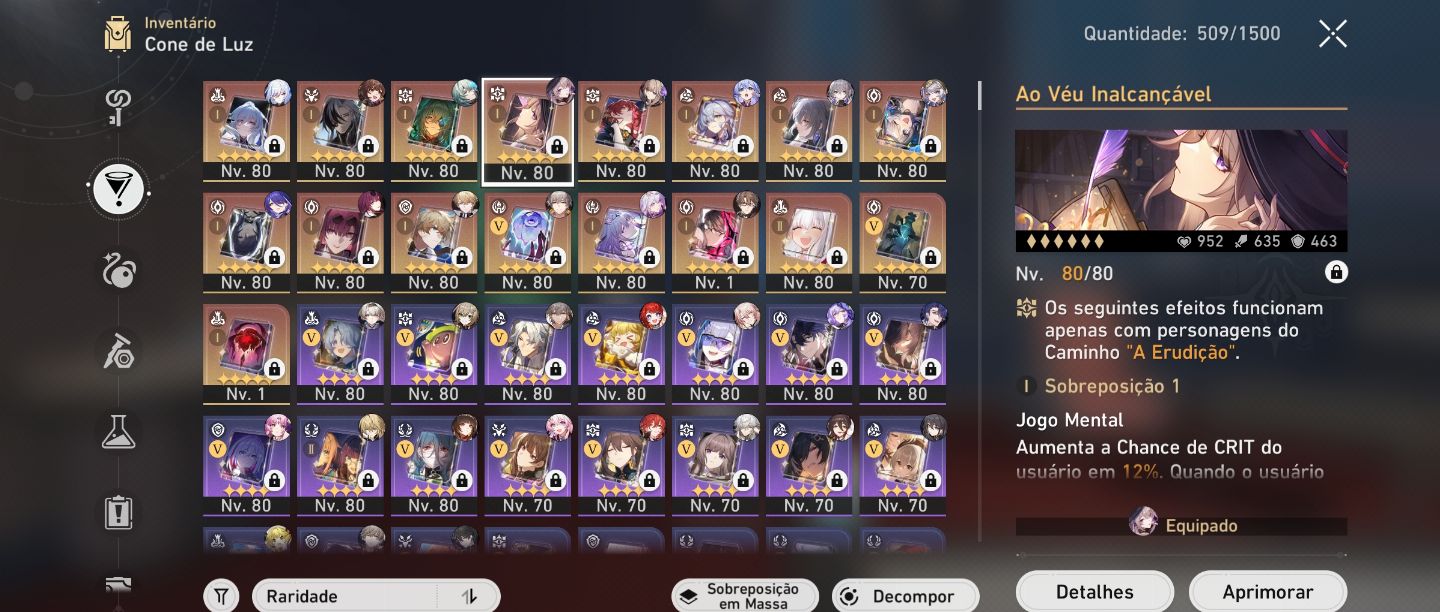 CONTA HONKAI STAR RAIL END GAME THE HERTA, CASTORICE, ANAXA, CIPHER E ARCHER...