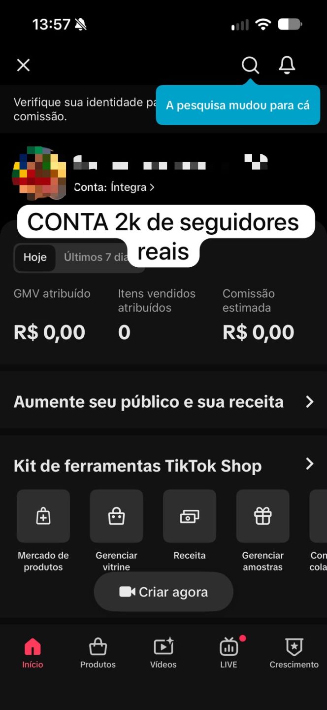 Contas Tik tok Shop | Seguidores Reais | Engajadas | Tiktok Shop | Live Studio