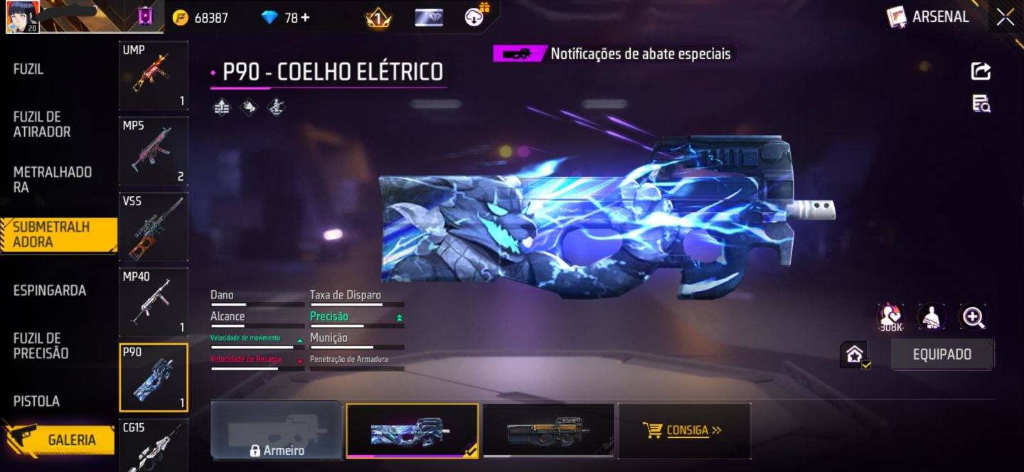 CONTA FREE FIRE COM CONJUNTO JIRAIYA | CONJUNTO MANO CASUAL | MP40 MECÂNICA