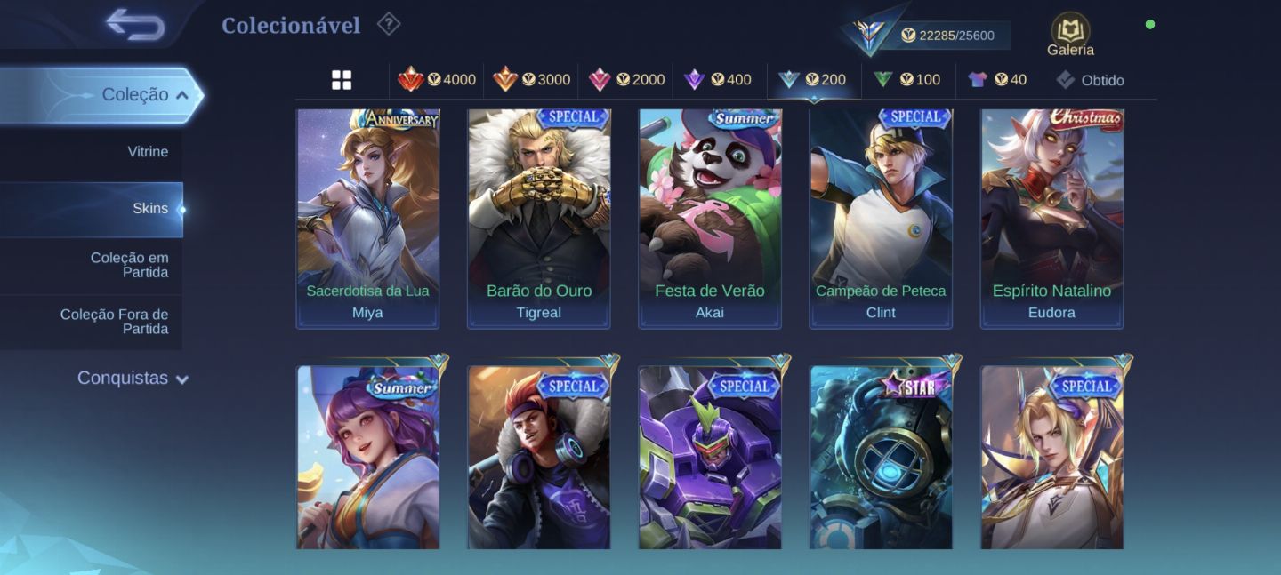 CONTA DE MOBILE LEGENDS COM SKINS E BORDAS QUE NÃO VOLTAM MAIS!!