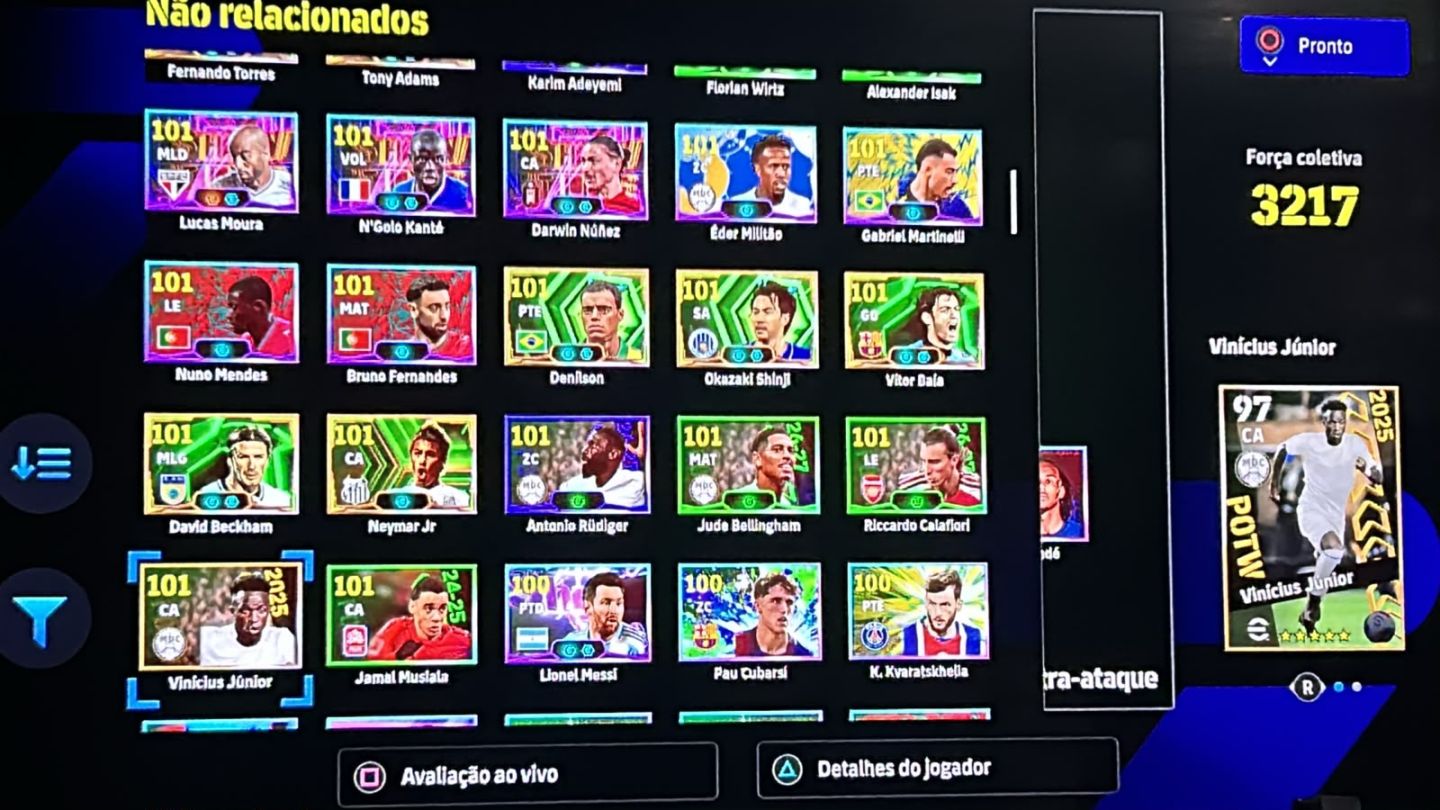 CONTA EFOOTBALL PS4/PS5 COM VAN DE SAR 108, CR7 105 , HAZARD, ETOO E + 100