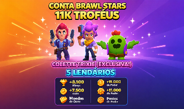 CONTA BRAWL STARS | COLETTE TRIXIE (PASSE ANTIGO) + 9 HIPERCARGAS
