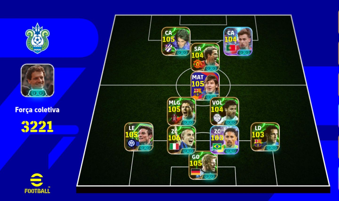 CONTA eFOOTBALL 3221 | MESSI 105, BATISTUTA 105, CANNAVARO 106 + CRAQUES!!