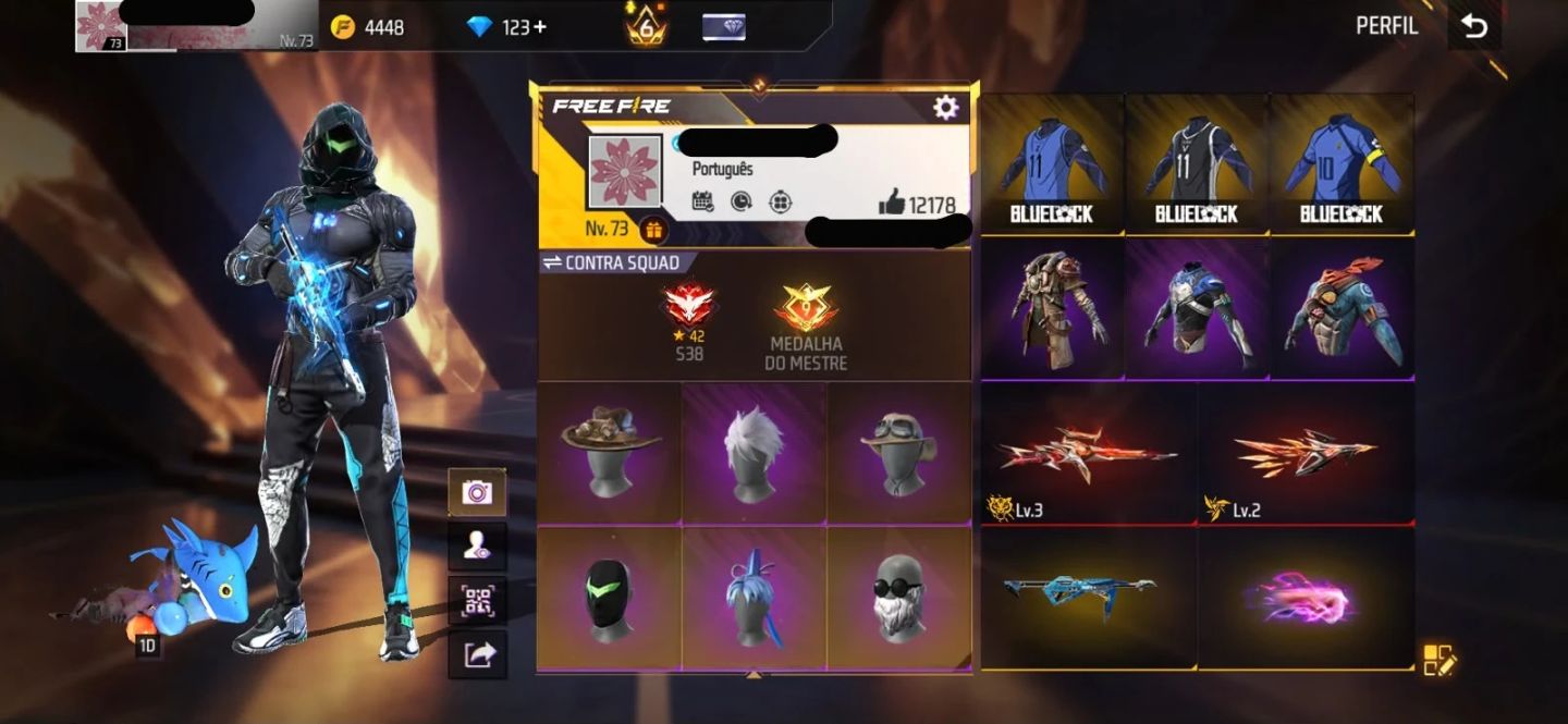 Conta Free Fire Rara Gemada com Steampunk, Angelical, Punho, Bandeirao, Barbinha