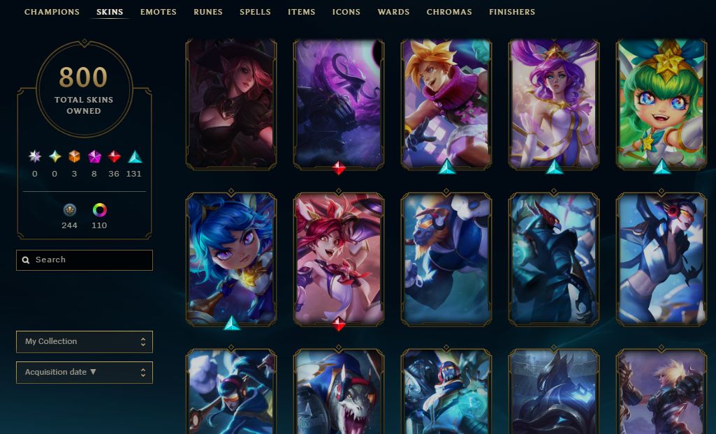 Conta extremamente rara com todas as bordas raras e skins bugadas