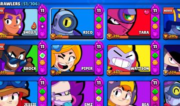 Continha de brawl stars, 9.5k de troféus, boa quantidade de skins, braws +-upado