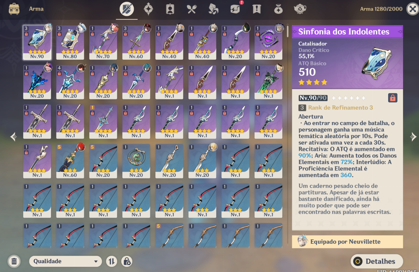 Conta com Neuvollette e outros 5 estrelas, sem armas 5 estrelas conta linda