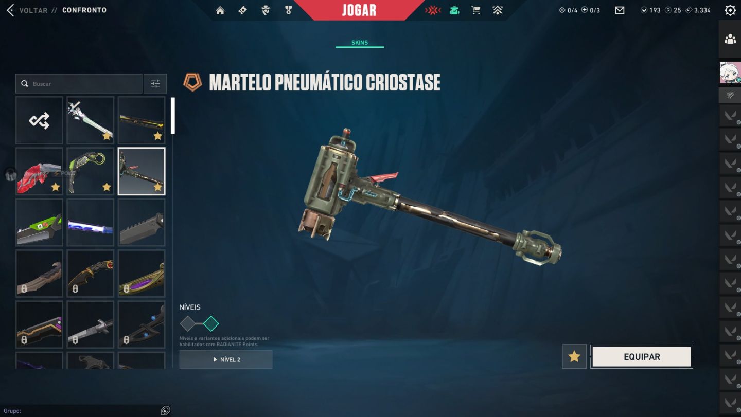 Conta VALORANT | 10 Skins + CHAMPIONS 2024 Rara | Asc 1