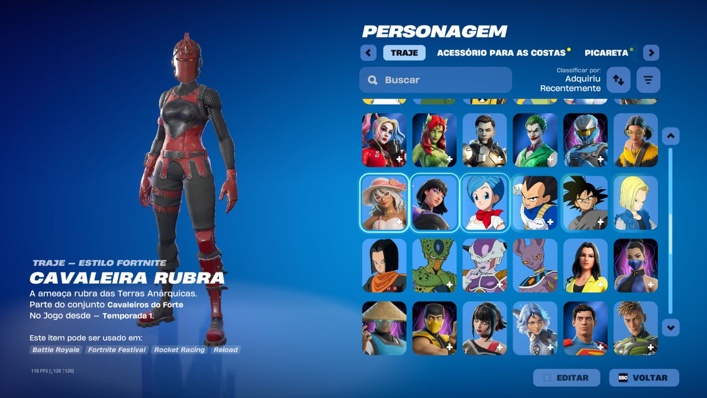 CONTA FORTNITE RENEGADE E JINX