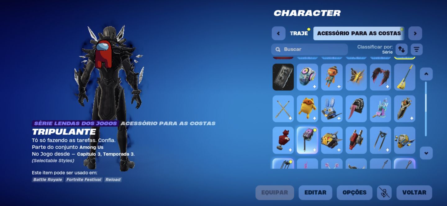 Conta fortnite estava com clube menor preço amongus e quebrado furtiva