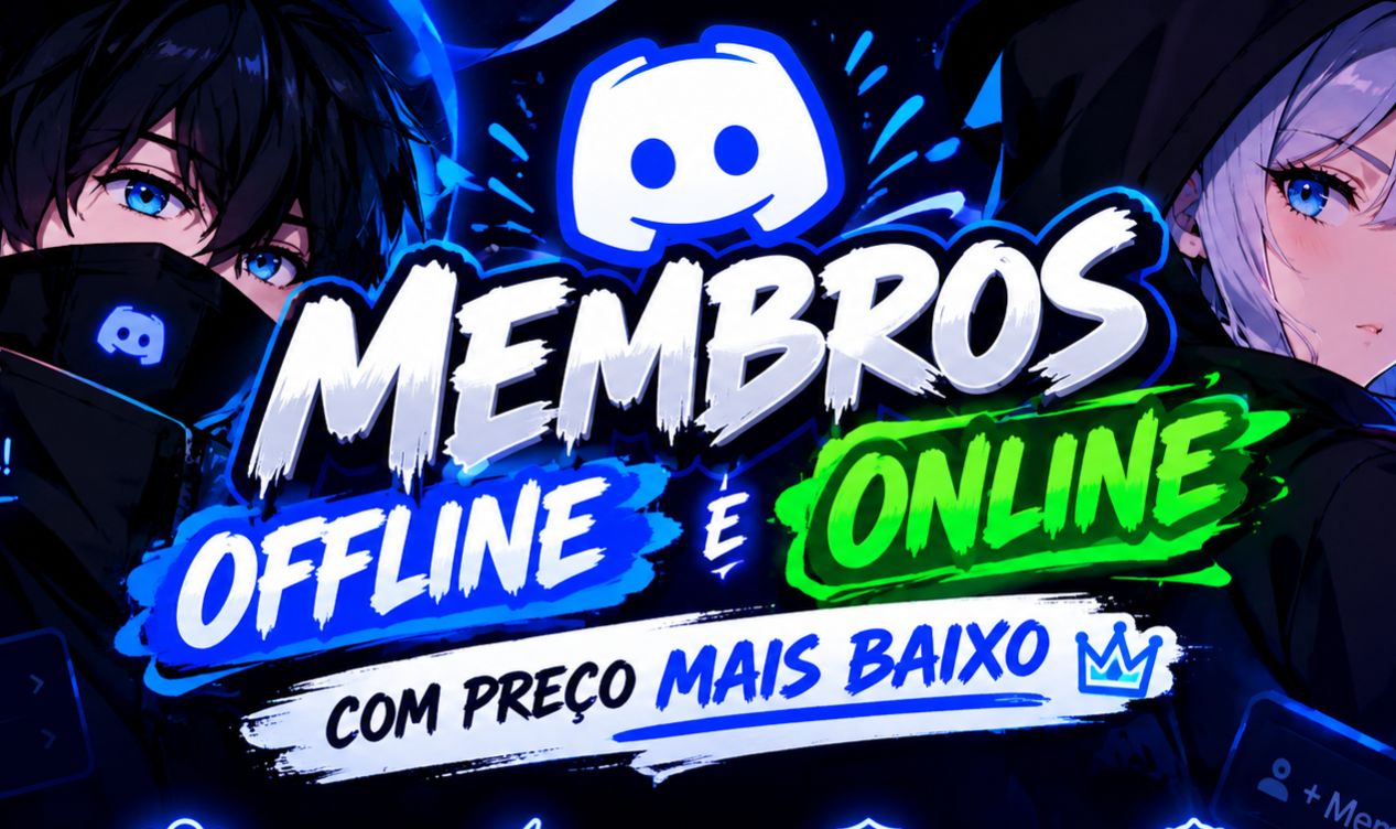 DISCORD MEMBROS OFFLINE GLOBAL PROMOÇÃO MELHOR PREÇO