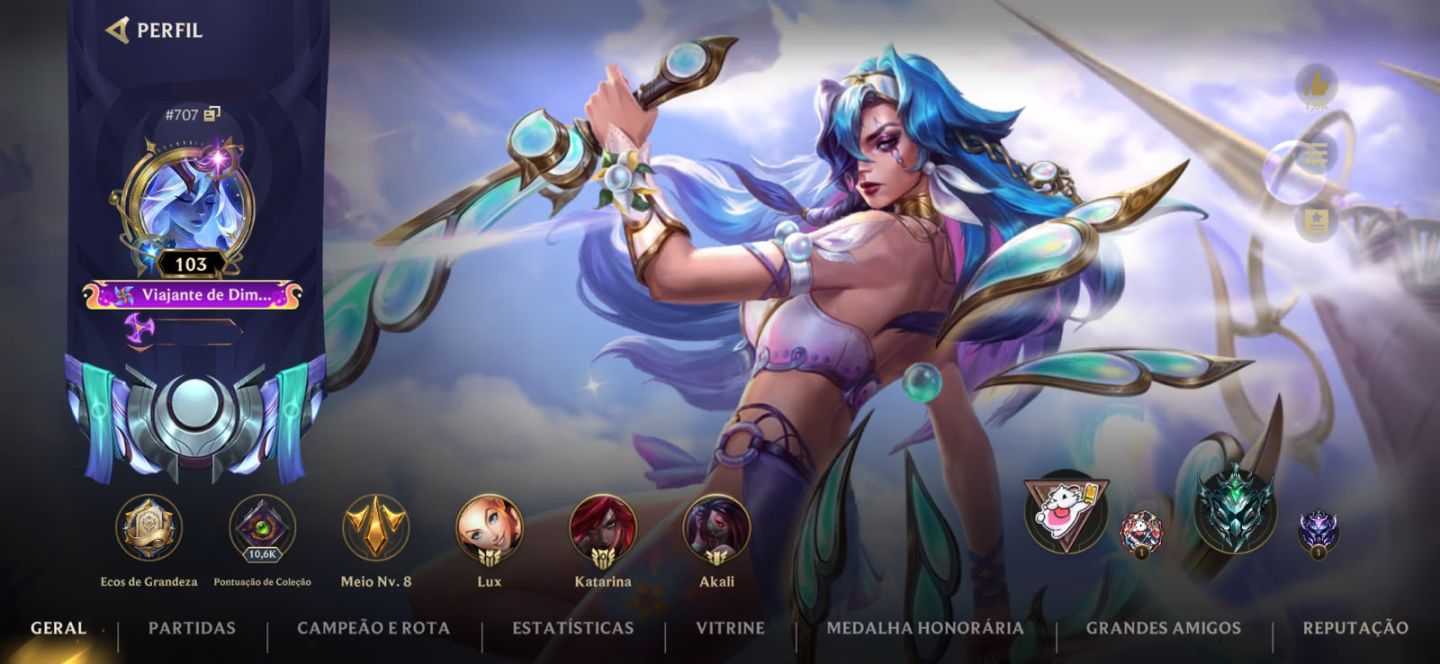 Conta WILD RIFT - Main/Mono Katarina + 50 Skins (metade fadinha e masc)