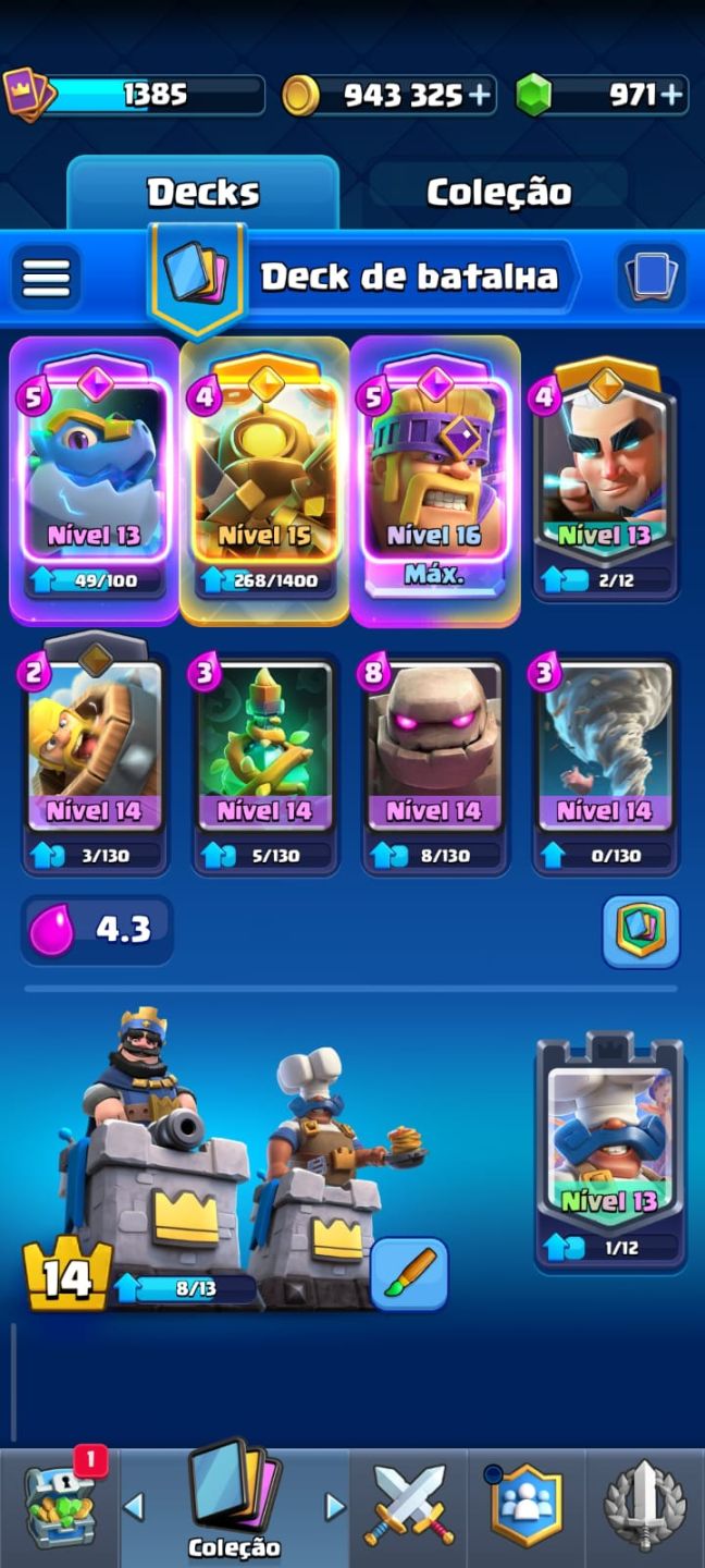 CONTA CLASH ROYALE REI 14 |10.7K TROFÉUS |940K OURO | 11 EVOLUÇÕES | FULL ACESSO