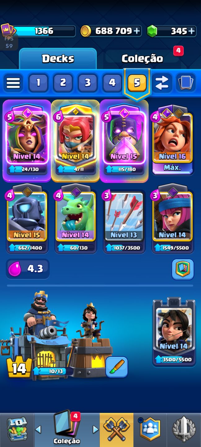 Conta de Clash Royale Arena 24