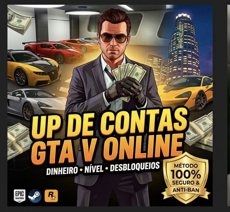 UP DE CONTAS GTA V ONLINE - O MELHOR E MAIS RÁPIDO DO MERCADO!(PC)