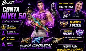 CONTA BLOOD STRIKE NÍVEL 50 | 13 LENDÁRIAS | +30 SKINS | LENDÁRIO 2X