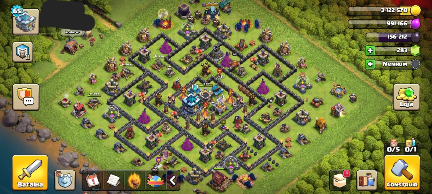 Conta de Clash Of Clan Cv13/nível 63/5 Casas de Construtor