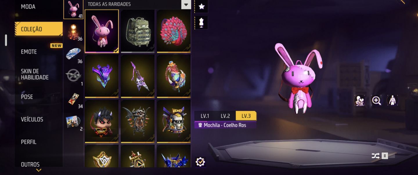 CONTA FREE FIRE CALÇA ANGELICAL AZUL