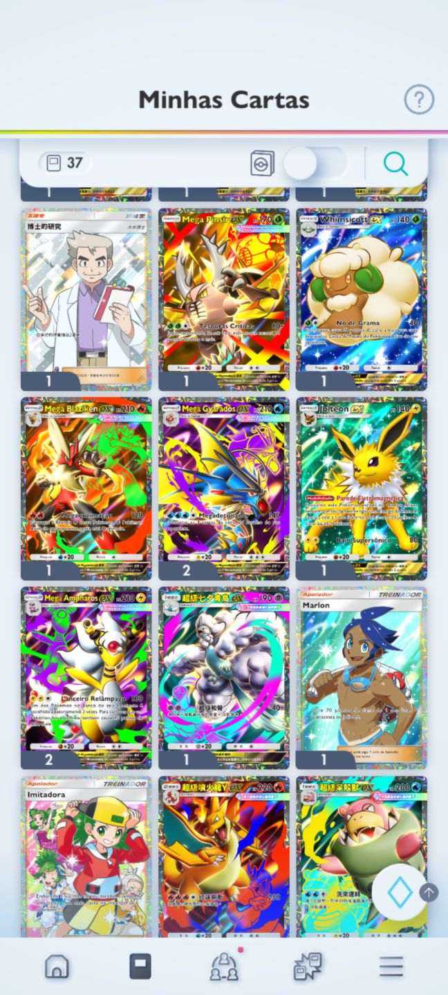PROMOÇÃO Conta Pokémon TCG - NV 55 com 5 cartas douradas e mais de 7k cartas