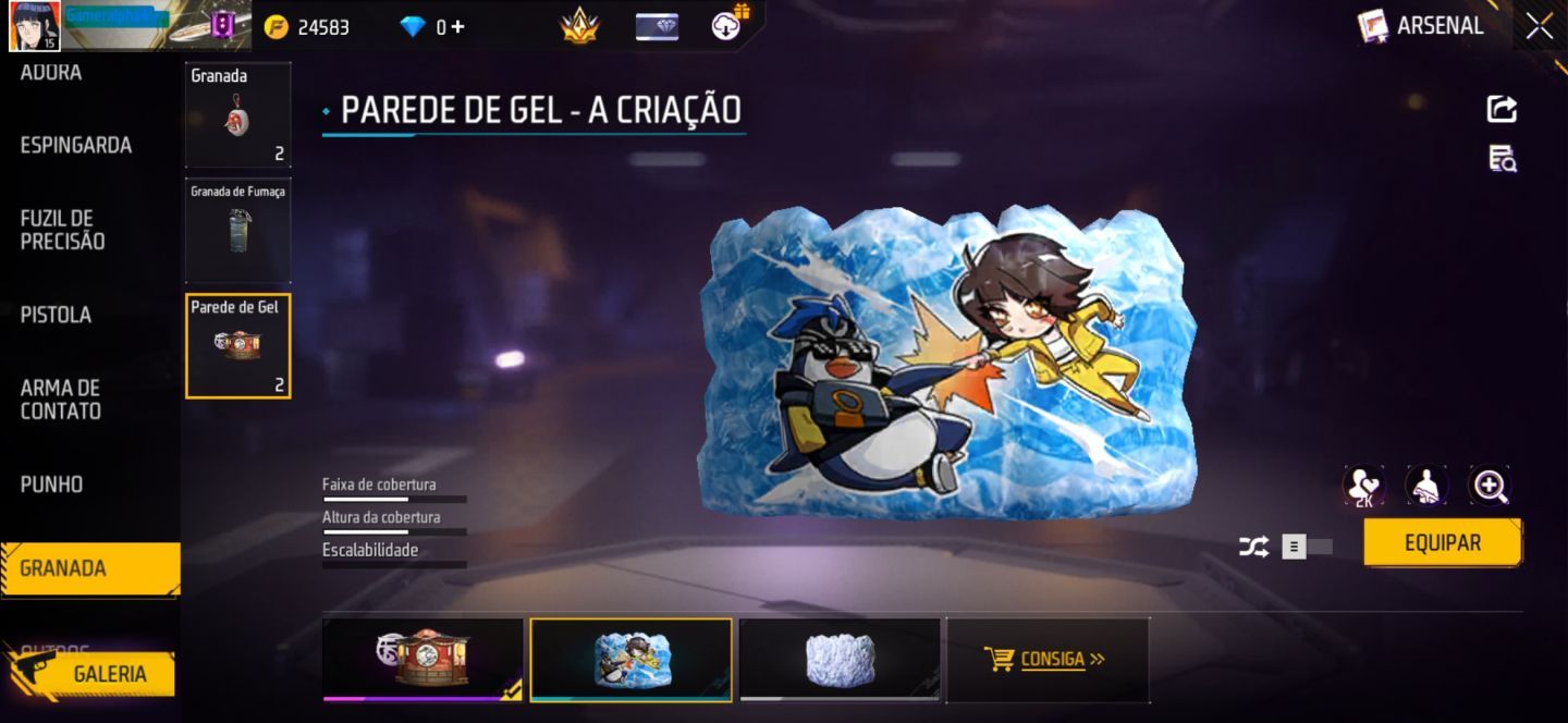 CONTA FREE FIRE COM CONJUNTO DAMA ESCARLATE | VSK94 ATRIBUTADA | CARTÃO DE TROCA